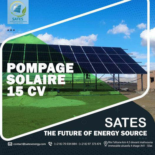 Installation SATES Pompage Solaire 15CV