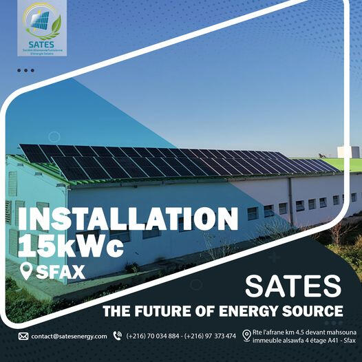 Installation Raccordé Réseaux SATES 15 kWc